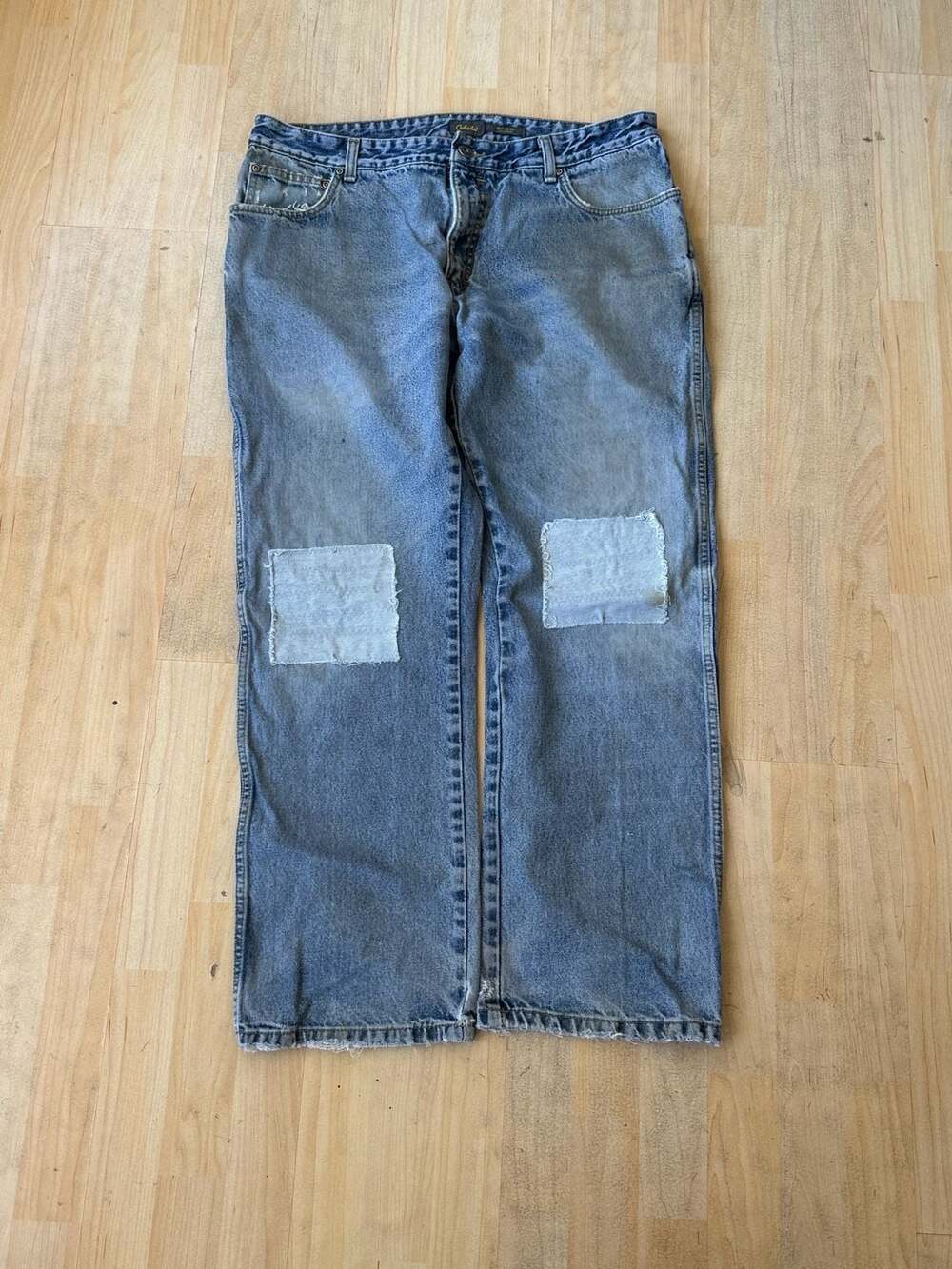 Cabela's Classic Fit Denim Jeans with Knee Patches Size 38x32
